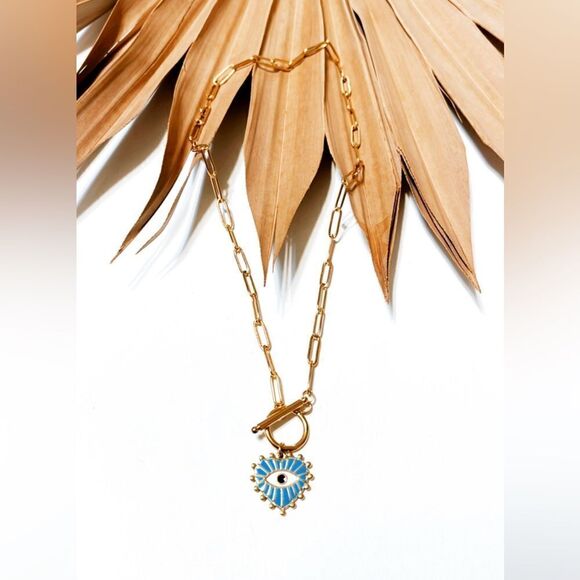 Anthropologie Jewelry - Evil eye heart necklace